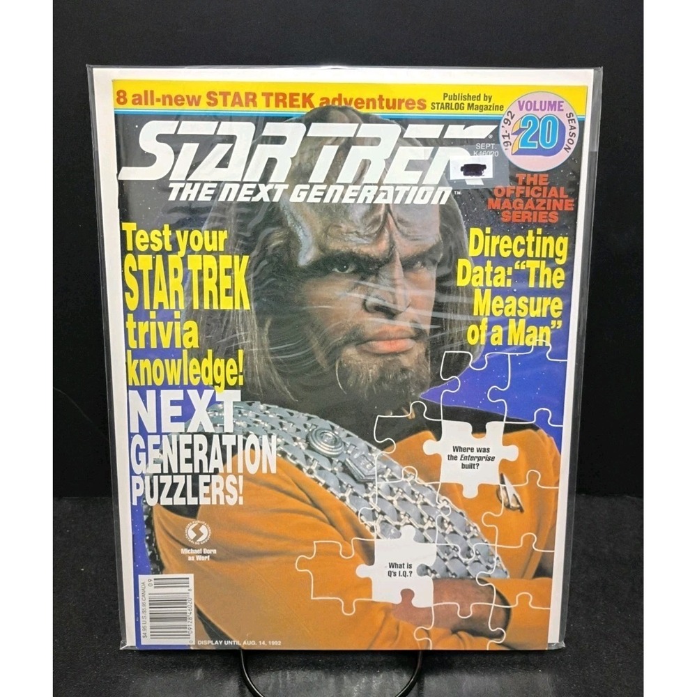Star Trek The Next Generation Magazine Vol 20 Worf Cover Starlog 1992 Sci-Fi